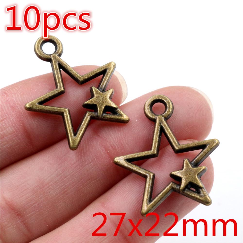 Fashion Bronze Charms Heart Star Leaf Arrow Cute DIY Jewelry Making Pendant Fidings for Necklace Bracelet Accessories 