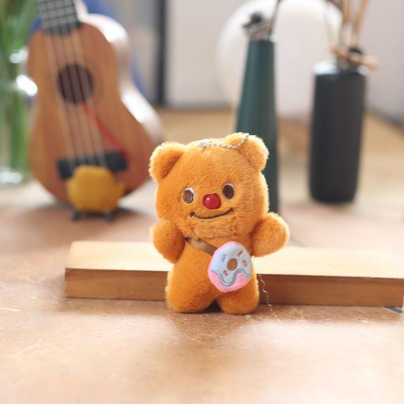 Cute Butter Bear Pendant Plush Toy Doll Cartoon Schoolbag Hanging Decoration Keychain Rag Doll Doll