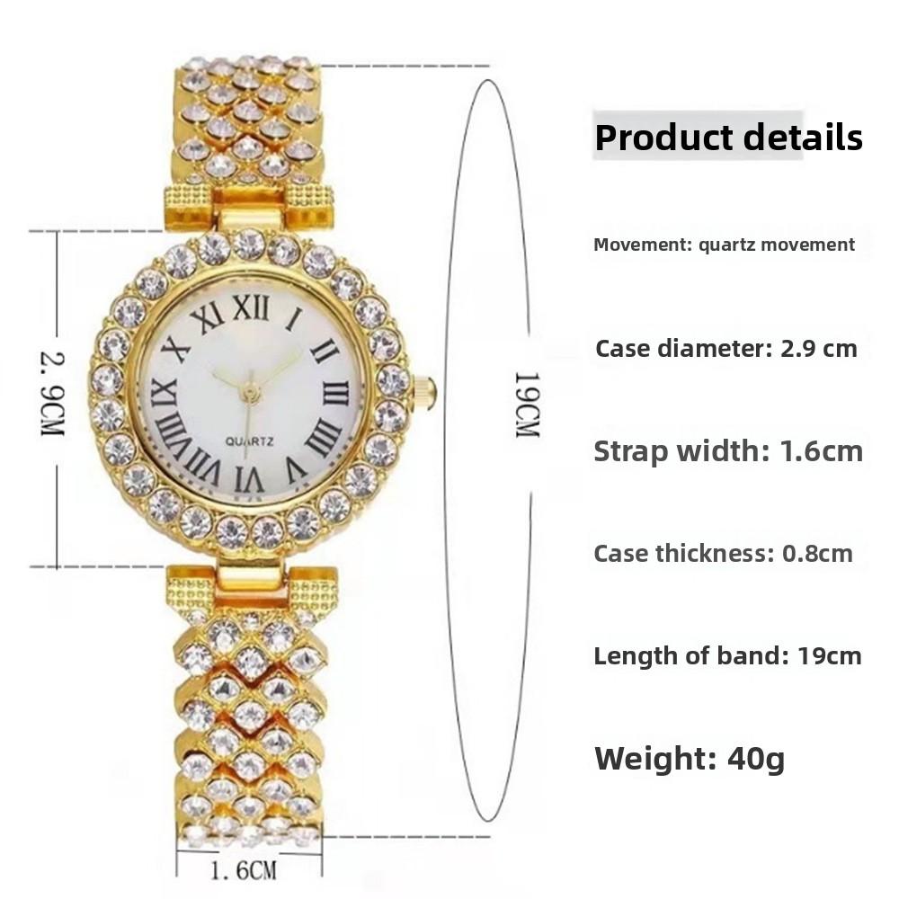 Simple Internet Celebrity Watch Female, Roman Scale Diamond-encrusted Temperament Bracelet Watch Student