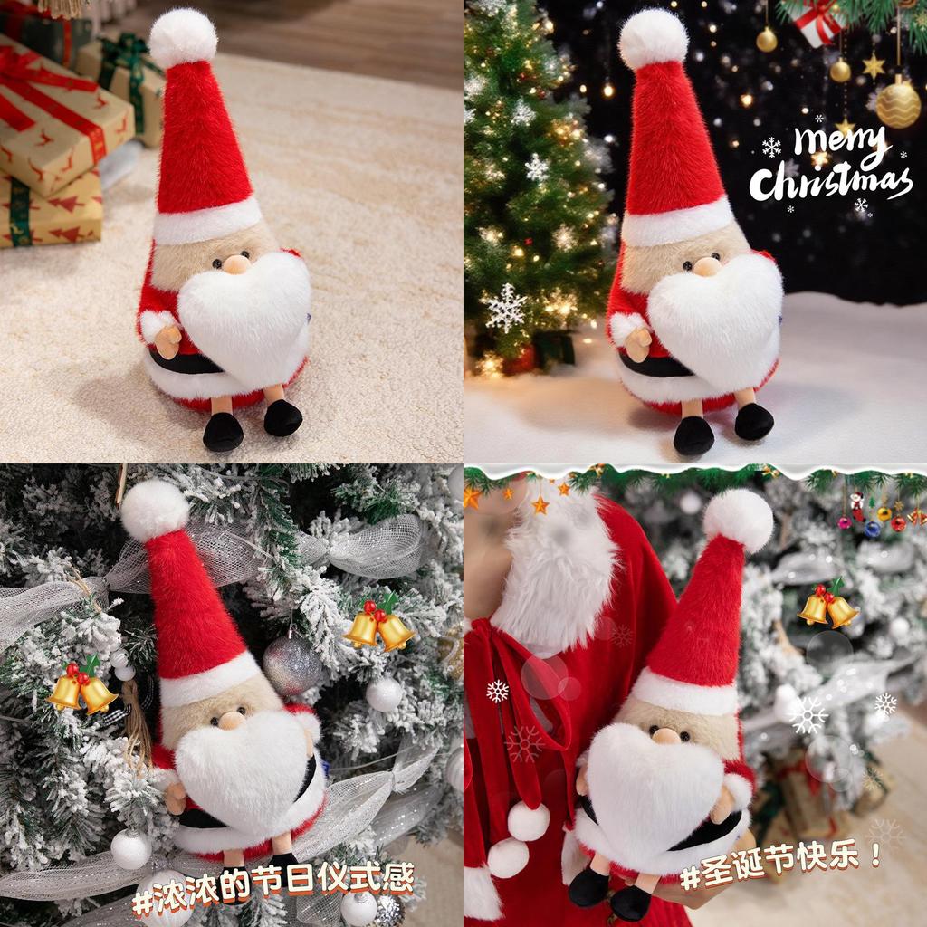Santa Claus Plush Toy With Soft Short Pile For Holiday Gift And Party Decor