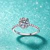 2 Carat D Color VVS1 Moissanite Ring in S925 Sterling Silver, Four-Prong Setting Wedding Band