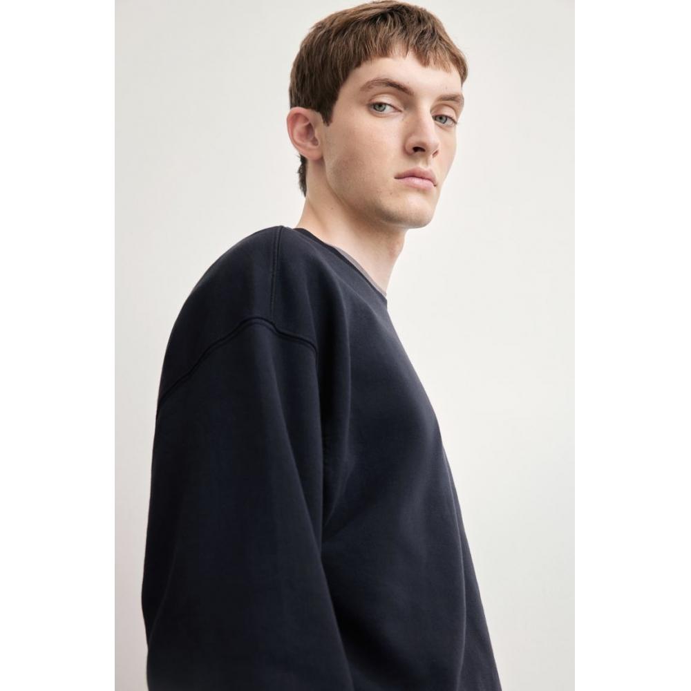 H M Loose Fit wasHed Cotton sweatsHirt Black