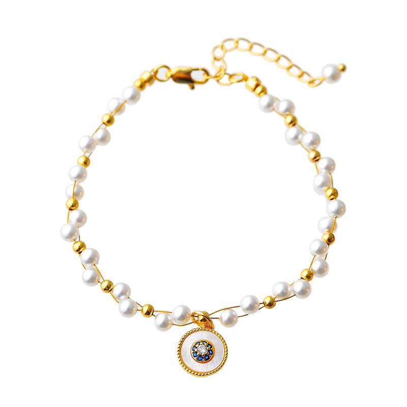 Elegant Double Layer Gold-Plated Starry Sky Necklace & Bracelet Set for Women