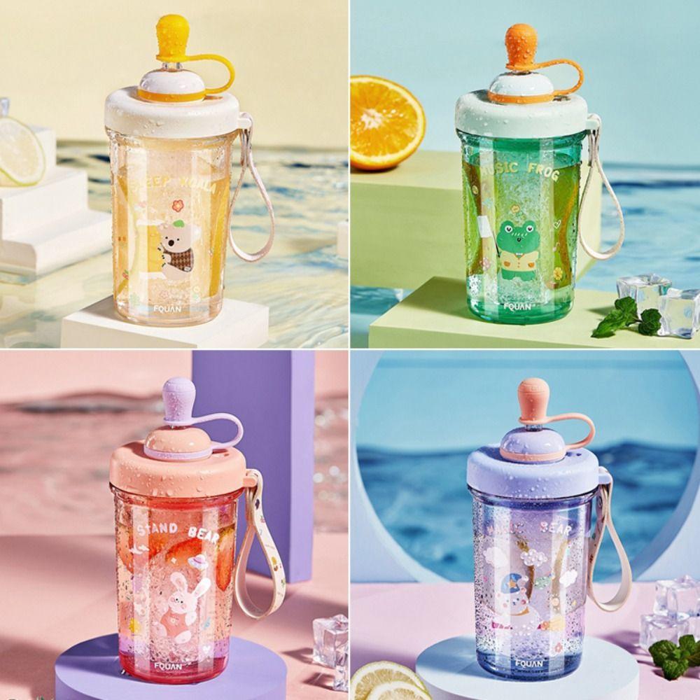 

Clear Scale Scale Water Cup DIY Stickers Cold Drink Cup Portable Straw Water Bottles Sports бежевий