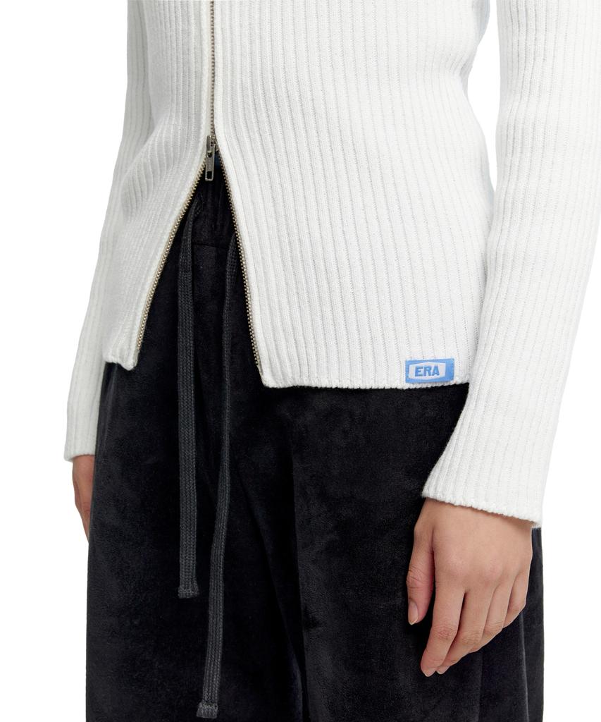 ERA Women Slim-Fit Zip-Up Sweater - White