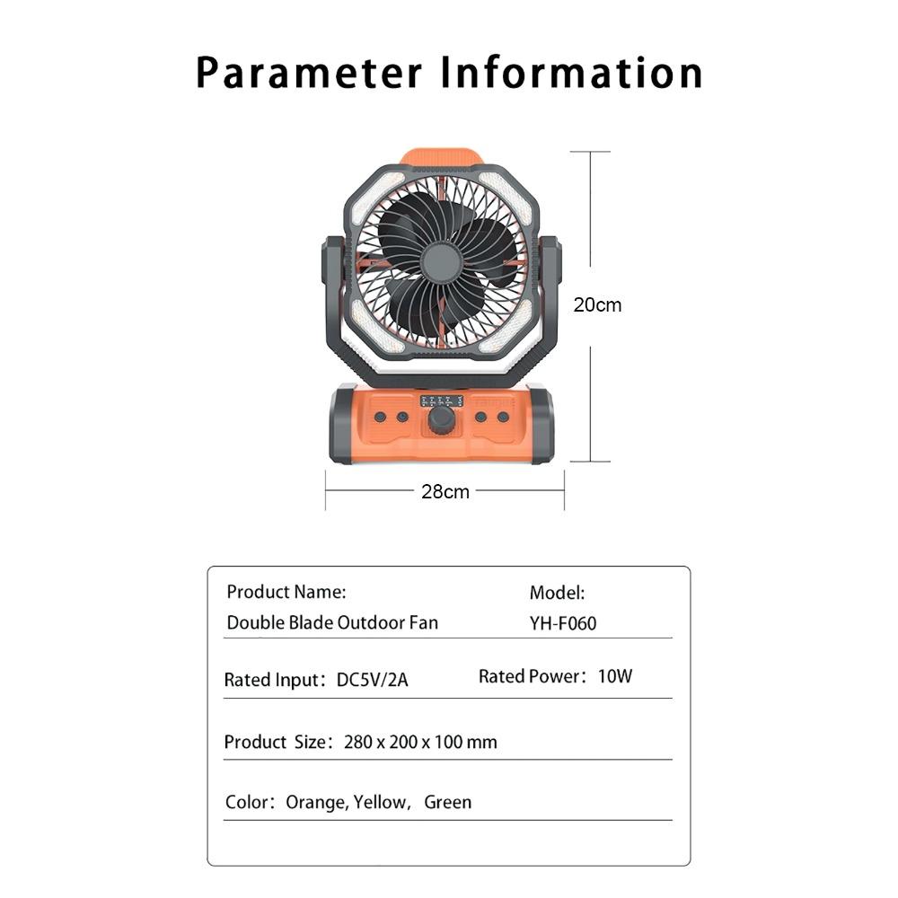 Camping Fan Rechargeable 20000mah Portable Wireless Camping fan for Outdoor Camping Ceiling Fan with Light and Remote Control