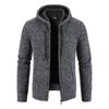Herren Kapuzen-Fleece-Strick-Cardigan-Pullover