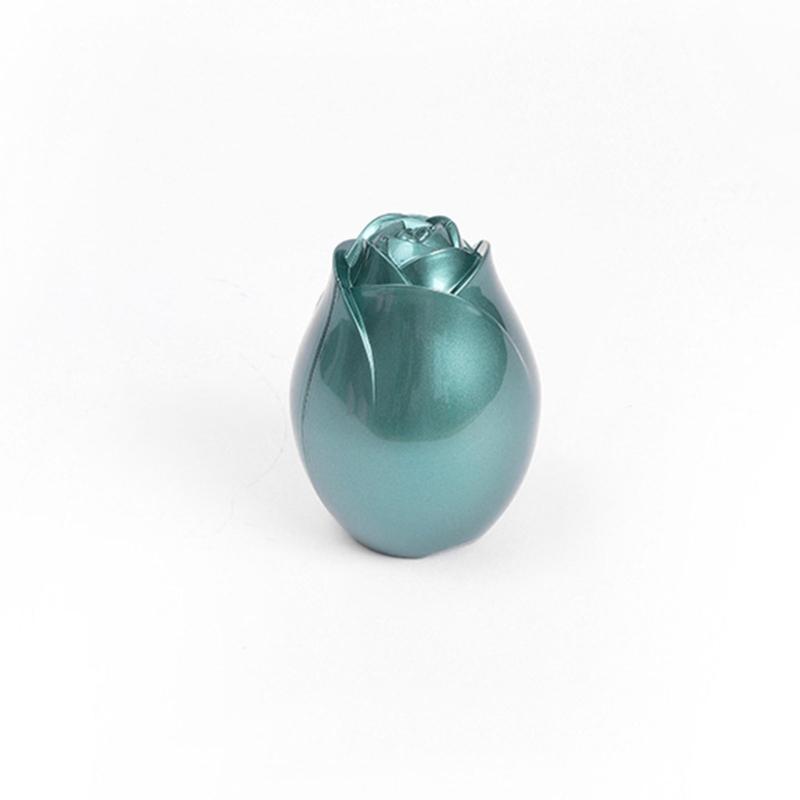 Double Opening Rose Shaped Pendant Box Velvets Lined Engagement Ring Holder Stylish Jewelry Organizer with Soft Interior