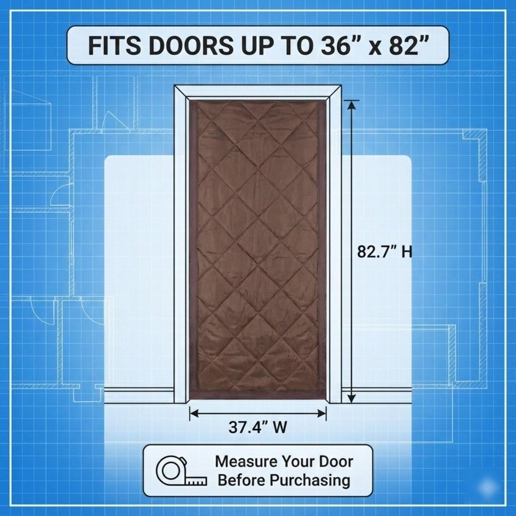 Magnetic Thermal Insulated Door Curtain for Winter Summer Door Cover Hands Free Waterproof Energy Saving Privacy Screen