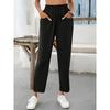 Women Black Casual Summer New Baggy Fashion High Waist Pants Summer Solid Basic Pants Streetwear Commuting Trousers On Sale