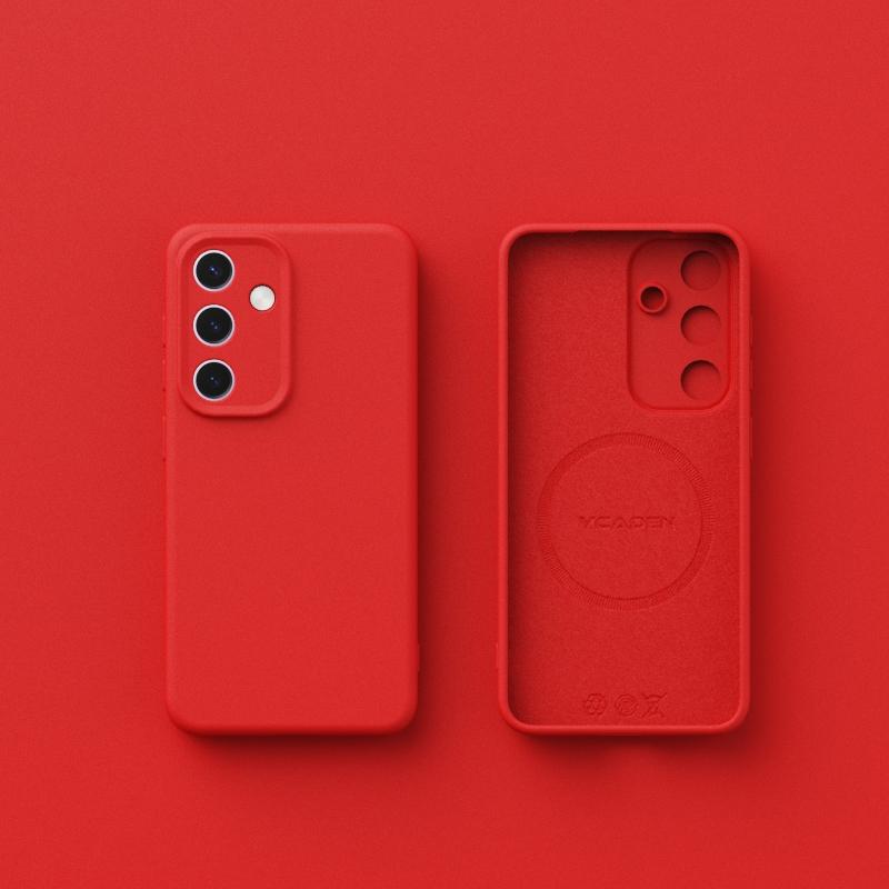 For Samsung S25 S24 Ultra S23 Plus S22 Case Liquid Silicone Matte Soft Lens Protection Slim Shockproof Wireless Charge Magnetic Back Cover