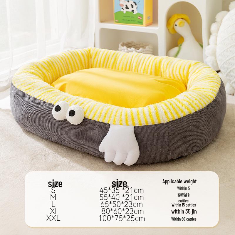 

Зимняя теплая лежанка для собаки и коврик для сна для кошки - Утолщенное открытое гнездо для питомца L (65*50*23cm, up to 15 jin)