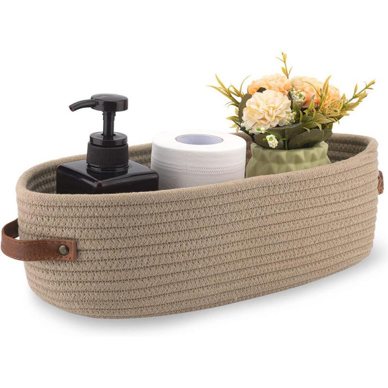 Cotton Rope Woven Storage Basket Desktop Organizer Household Cosmetic Snack Storage Box