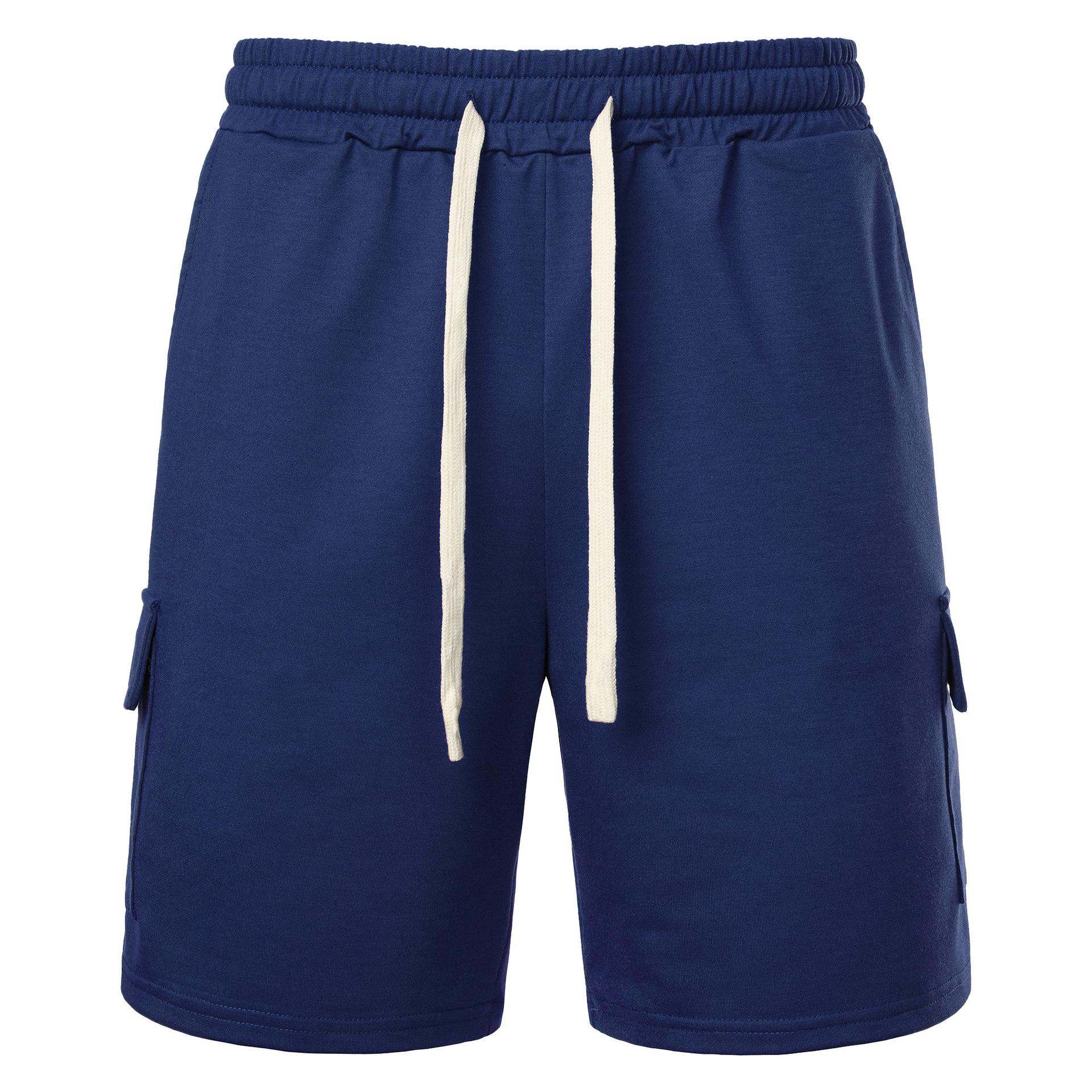 

Летние мужские повседневные шорты с несколькими карманами, однотонные мужские бриджи S темно-синий