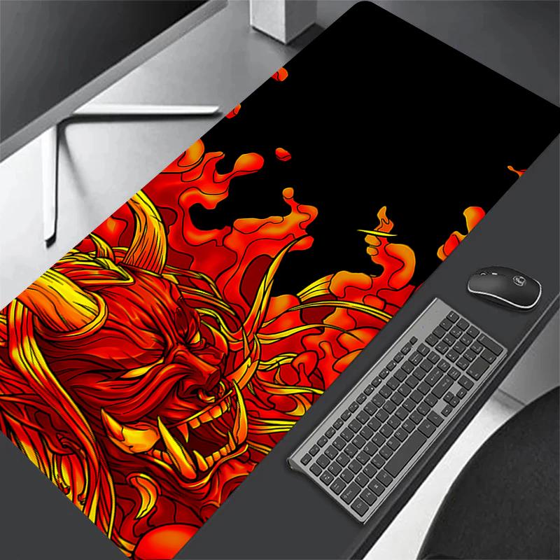 Ghost Face Anime Mouse Pad Japanese Game Devil Black Deskmat Computer Keyboard Mousepad XXL Computer Gamer Laptop ghost head mat