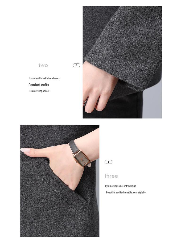2024 Women's High-End Wool Coat: Petite Short Style with Suit Collar for Spring and Autumn