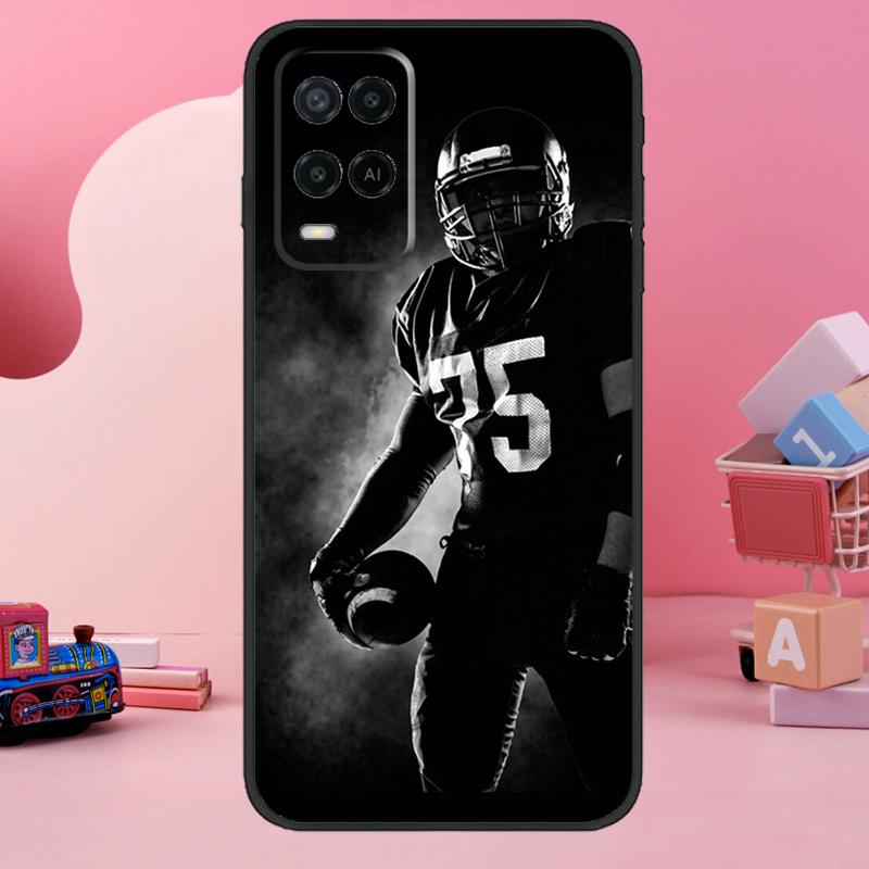 American football player sport Case For Oppo A18 A38 A58 A78 A98 A74 A54 A94 A80 A60 A40 A96 A76 A16 A15 A17 A57 A77 A5 Pro