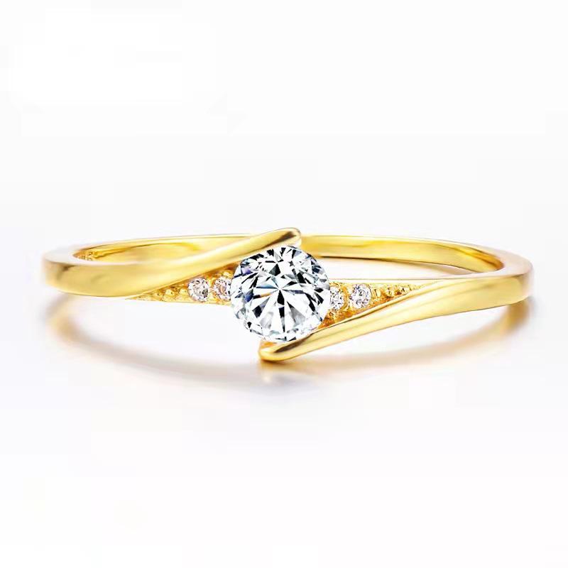 He Cheng Gold Alloy Round Men's Engagement Ring