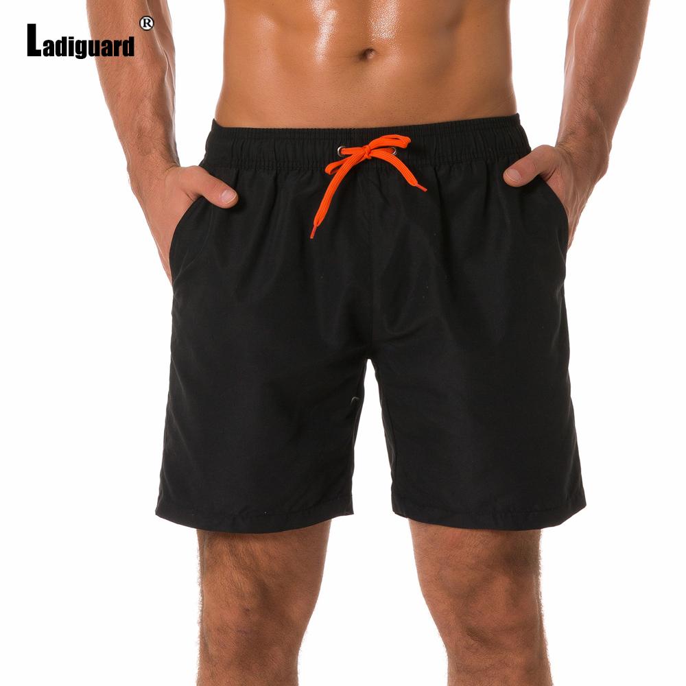 Ladiguard Plus size Men Leisure Flamingo Print Shorts 2022 Summer New Sexy Drawstring Shorts Male Casual Pocket Beach Half Pants