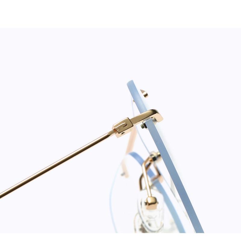 YIMARUILI Ultra Light Fashion Double Beam Glasses Frame Retro Alloy Optical Prescription Rimless Glasses For Men and Women 1870