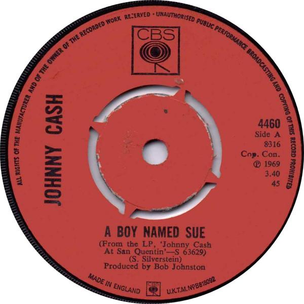 7-дюймовая пластинка JOHNNY CASH A Boy Named Sue 4460 CBS 1969 UK Кантри/Фолк Б/у
