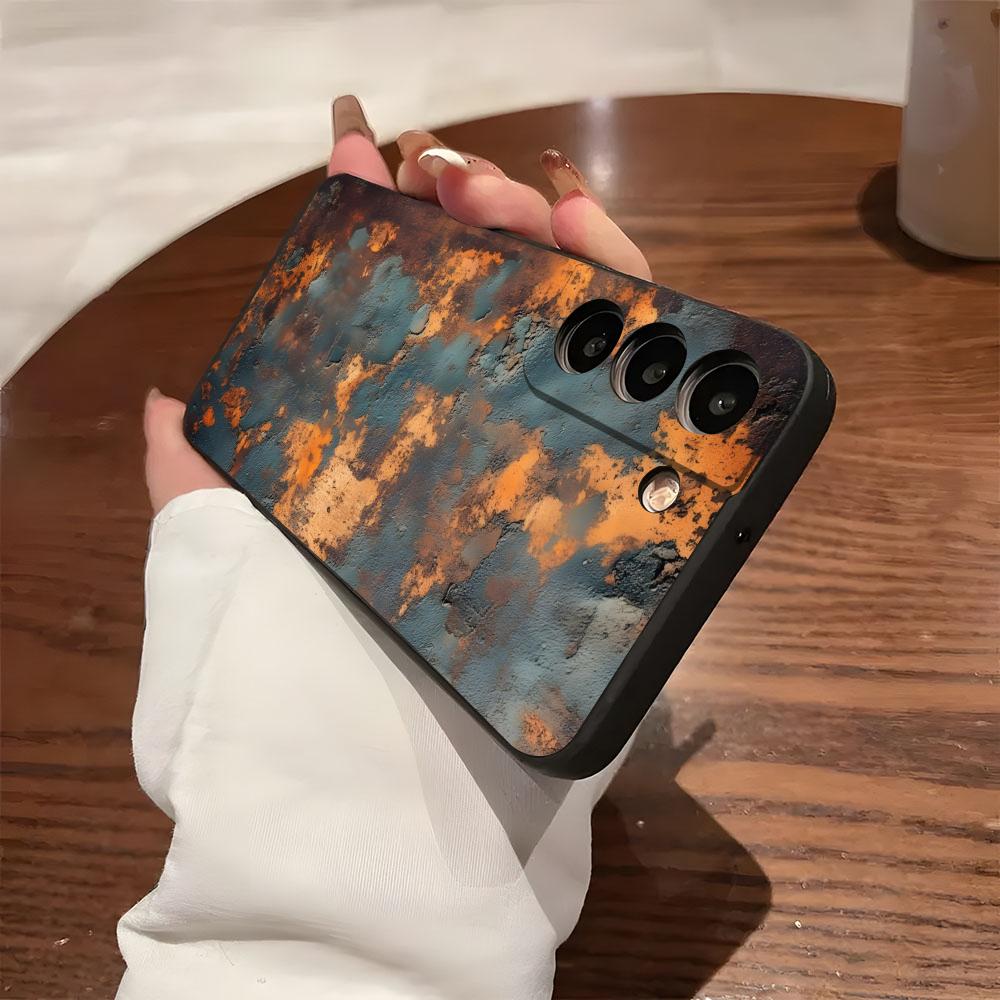 Grunge Texture Rusty Phone Case For Samsung S25 S24 FE S23 S22 S21 Plus S20 Ultra Note20Ultra Black Soft Shell