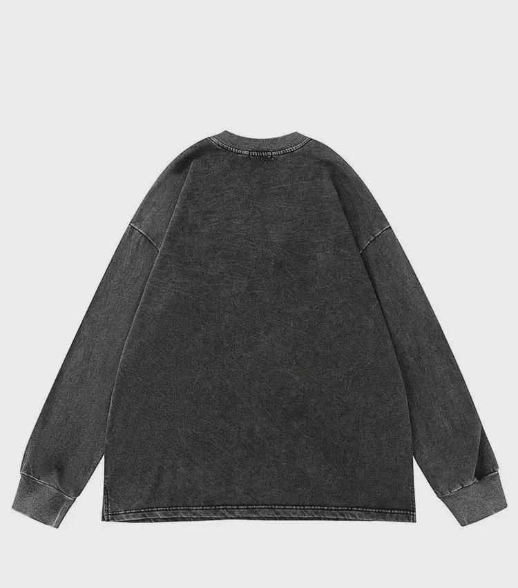 Pánské tričko s krátkým rukávem v jednobarevné úpravě s distressed efektem - Evropský a americký letní streetový styl