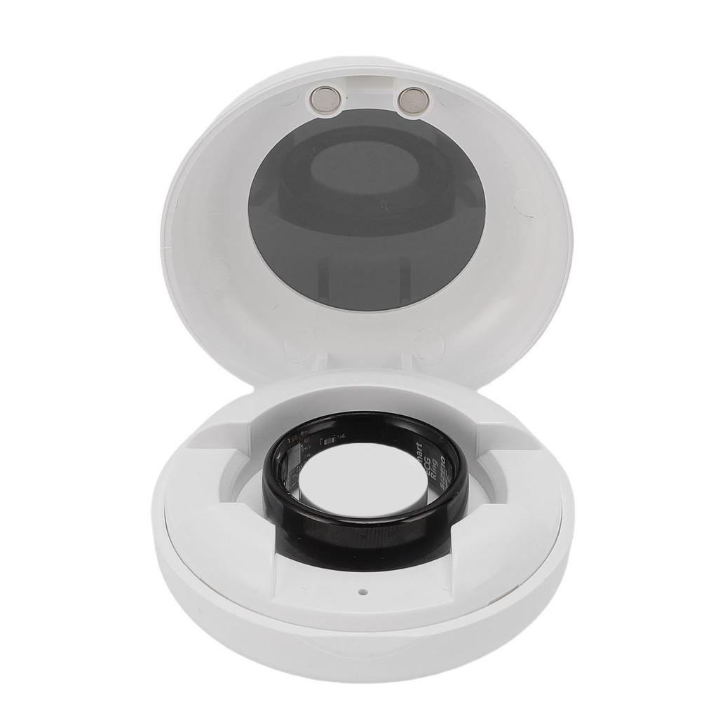 Smart Ring Health Tracker Aluminum Alloy 5ATM Rainproof Wearable Smart Ring with APP Charging Case F