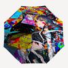 1 ud. Paraguas de Exterior Inspirado en Mikoto Mikazuki - Apertura/Cierre Automático, Diseño Portátil Plegable en 3, Armazón de Hierro de 8 Varillas, Regalo Perfecto para Fans, Viaje
