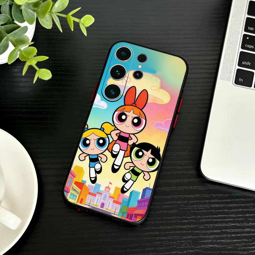 

P-Powerpuffs G-Girls Phone Case For Samsung S26,S25,S24,S23,S22,S21,S20,S30,Ultra,Plus,Fe,Note,5G Black Cover Samsung S26