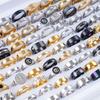 20 Stück/Los Mode Herz Streifen Edelstahl Liebesringe Für Männer Frauen Mix Stil Party Geschenke Schmuck Zubehör