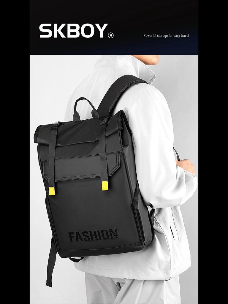 Men's Large Capacity Roll-Up Nylon Backpack - New Style, Foldable, Leisure Bag
