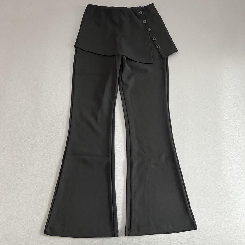 

Women s Spring Flare Pants: Black Two-Piece Style with Butt Coverage and Slimming Fit M чёрный