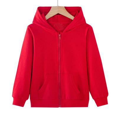 Kids' Hooded Zip-Up Cardigan: Lightweight, Long-Sleeved, Solid Color Jacket for Spring & Autumn