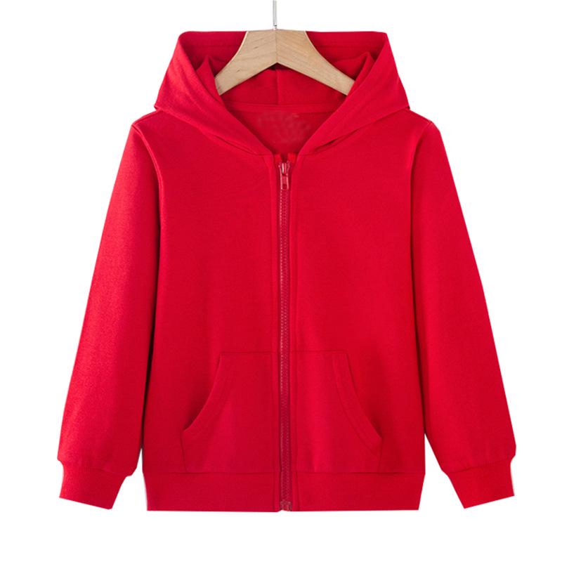 

Детский кардиган на молнии с капюшоном: Легкая куртка с длинным рукавом однотонной расцветки для весны и осени 140cm