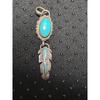 Used 925 Silver Turquoise Feather Necklace Pendant Top Indian Jewelry