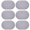 Set of 6 Oval Woven Placemats Heat Resistant Washable Table Mats for Dining Kitchen Tabletop Protection 12x18 Inch