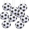 Lot de 6 Lanternes en Papier Sport Football Décoration Suspendue Japonaise pour Anniversaires sur le Thème du Football Centres de Table