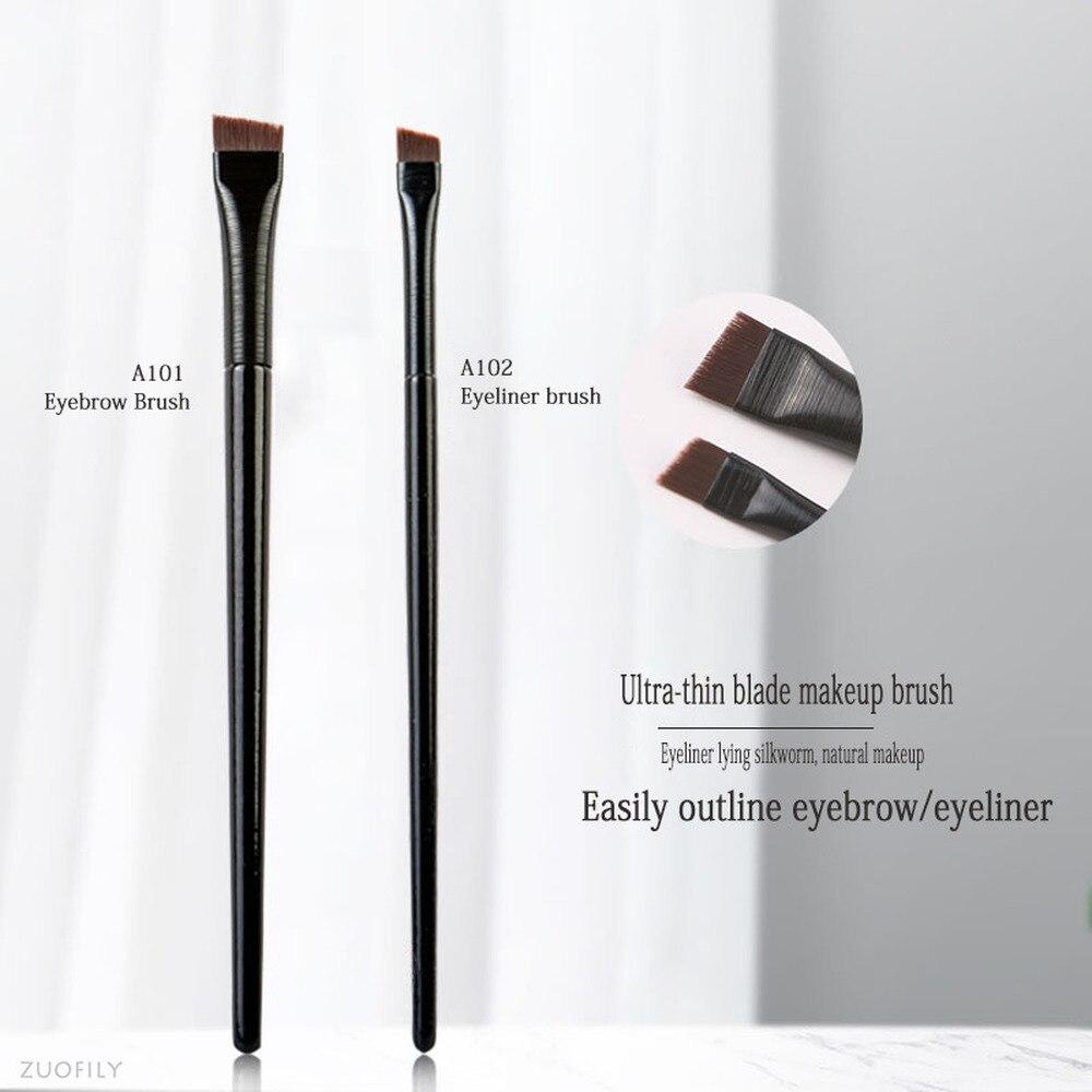 2 teile/satz Augenbrauen Kontur Pinsel Augenbraue Eyeliner Pinsel Tragbare Weiche Augenbraue Liner Make-Up Pinsel für Frauen Kosmetische Schönheit Werkzeuge