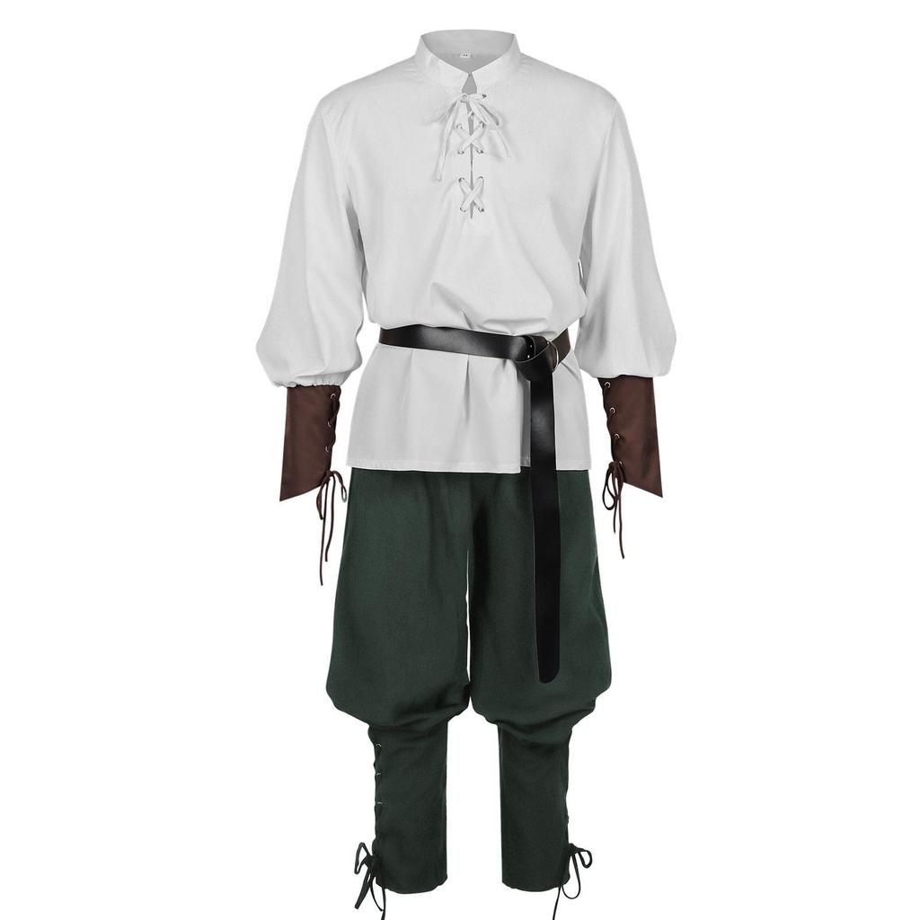 Halloween Pirate Renaissance Stirrup Pants Adult Costume for Stage Performance