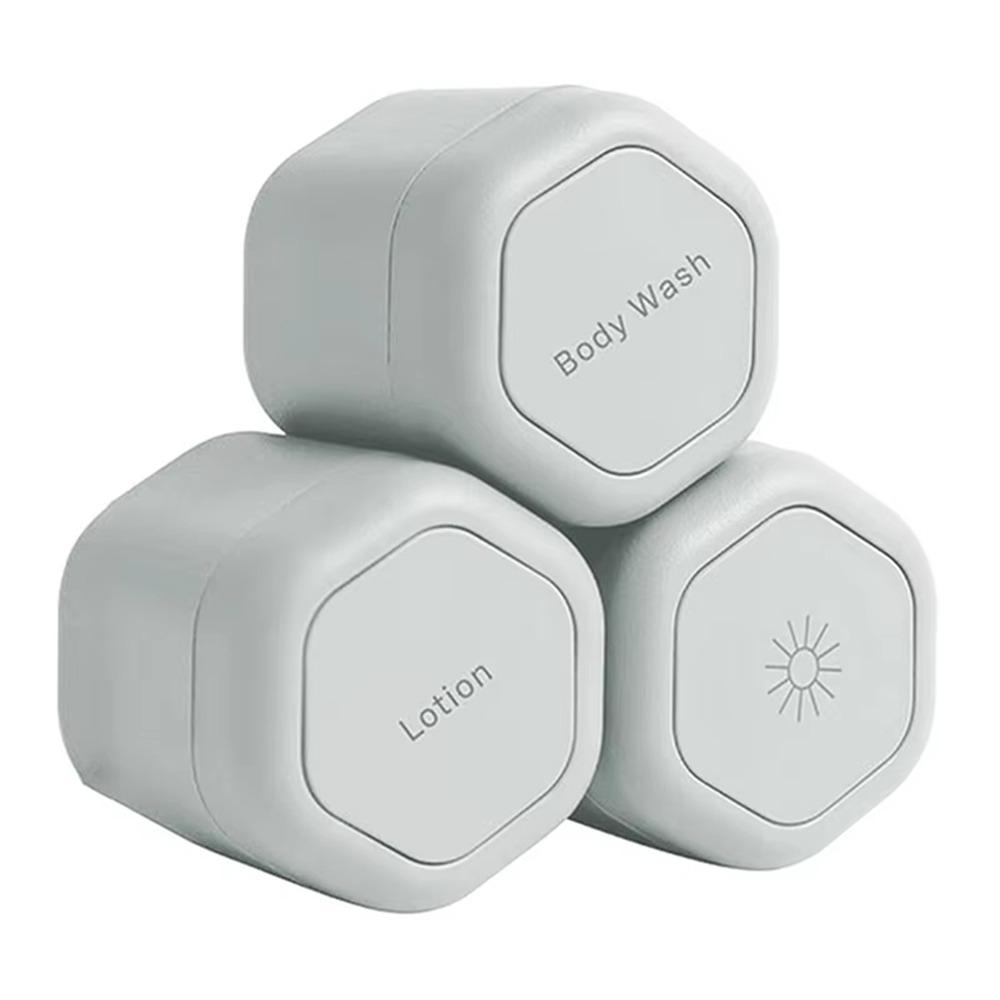 3PCS Hexagonal Magnetic Absorption Container Face Cream Sunscreen Organizer Skincare Storage серый