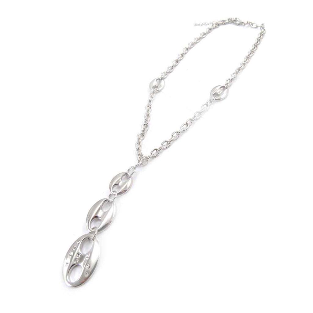 Les Trésors De Lily [J7969] - Silver 'Coffee Bean' Necklace
