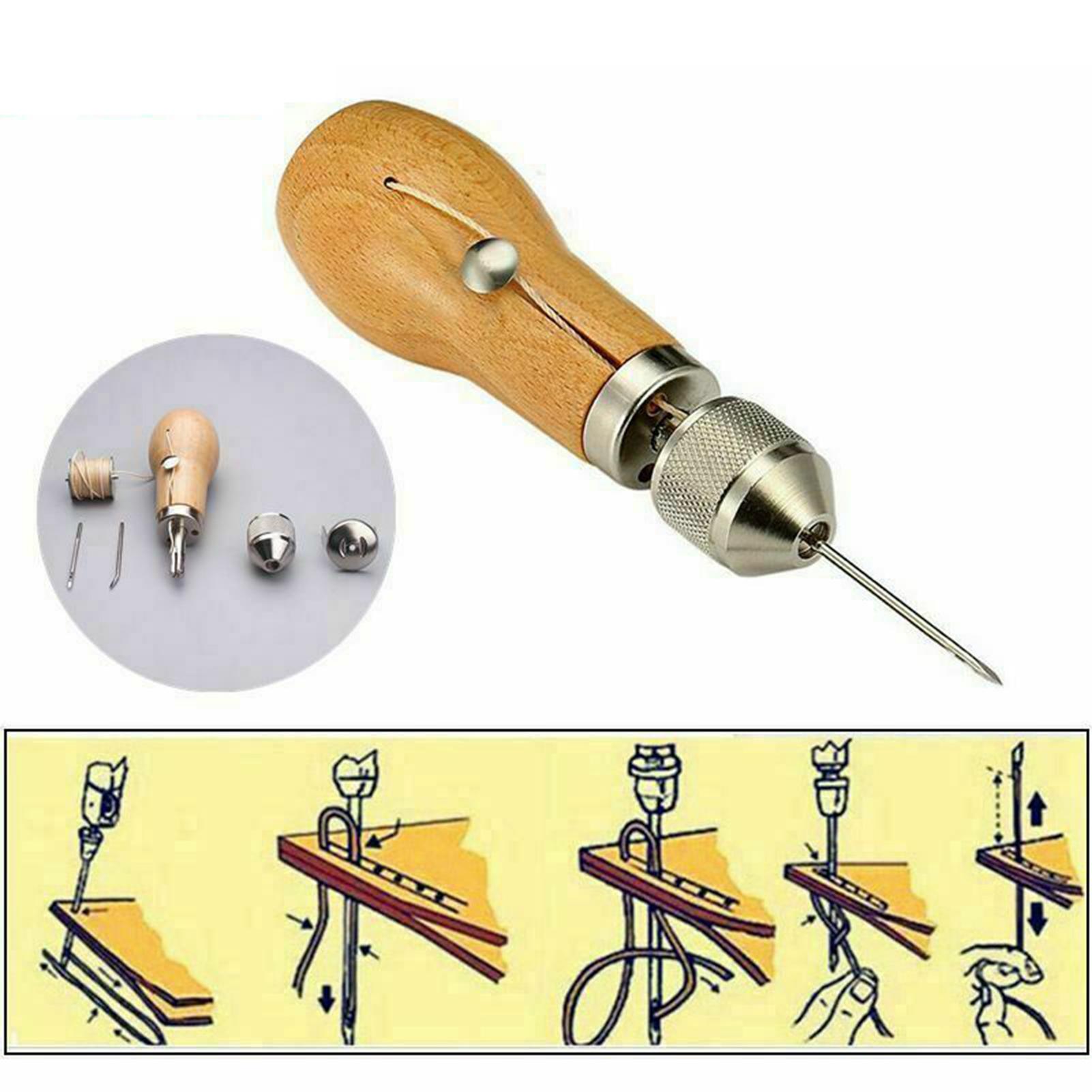 Professional Leather Stitching Tools Kit Sewing Tool Needles Waxed Thread Leather   Repair
