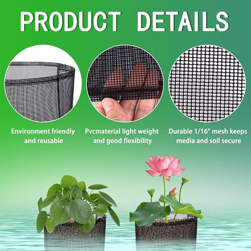 4pcs Reusable Mesh Growing Buckets Aquatic Plant Planting Bags Baskets Floating Planting Bags for Water Planting Indoor Garden