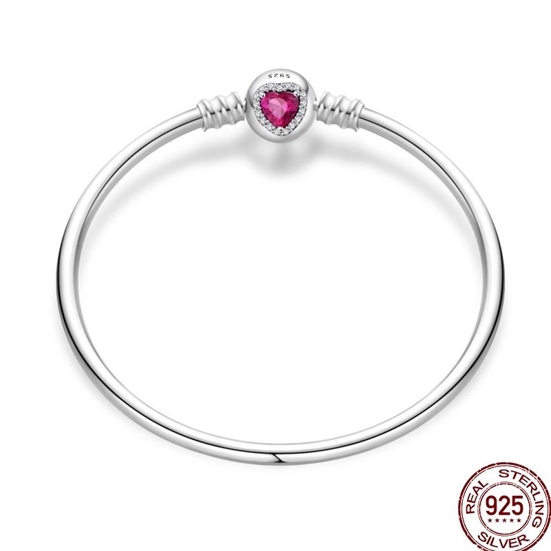 925 Sterling Silver 17-20CM Original Bracelets Heart Moon Sun Clasp Bead Charm Bracelet Fit DIY Charms Beads for Women Jewelrys