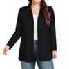 Women's Plus Size Soft Milk Silk Cardigan with Three-Quarter Sleeves and Pockets for Casual Everyday Wear