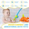 twoonto Baby Bath Toys, Wind Up Magnetic Fishing Games Toy with Fishing Net Floating Pool Bathtub Toys, Montessori Toys for Toddlers, Boys, Girls, 1 2
