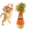 Wobble Cat Toy, Wooden Base Plush Wobble Toy, Self-Righting Interactive Cat Feather Toy for Indoor Cats Kittens Batting Kicking Silent