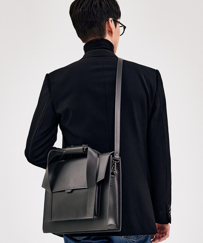 Bedford11Th Polygon Satchel Ceo Bag Gray