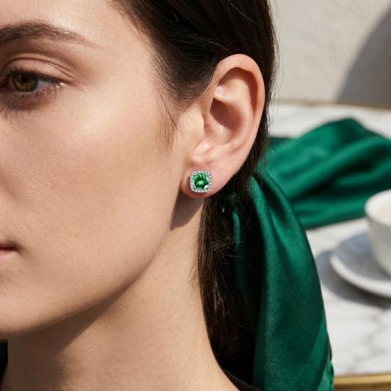 1 Paar Steckohrringe Quadratische Form Zirkonia Funkelnd Eingelegte Ohrstecker Festliche Lässige Ohrringe Schmuck Geschenk